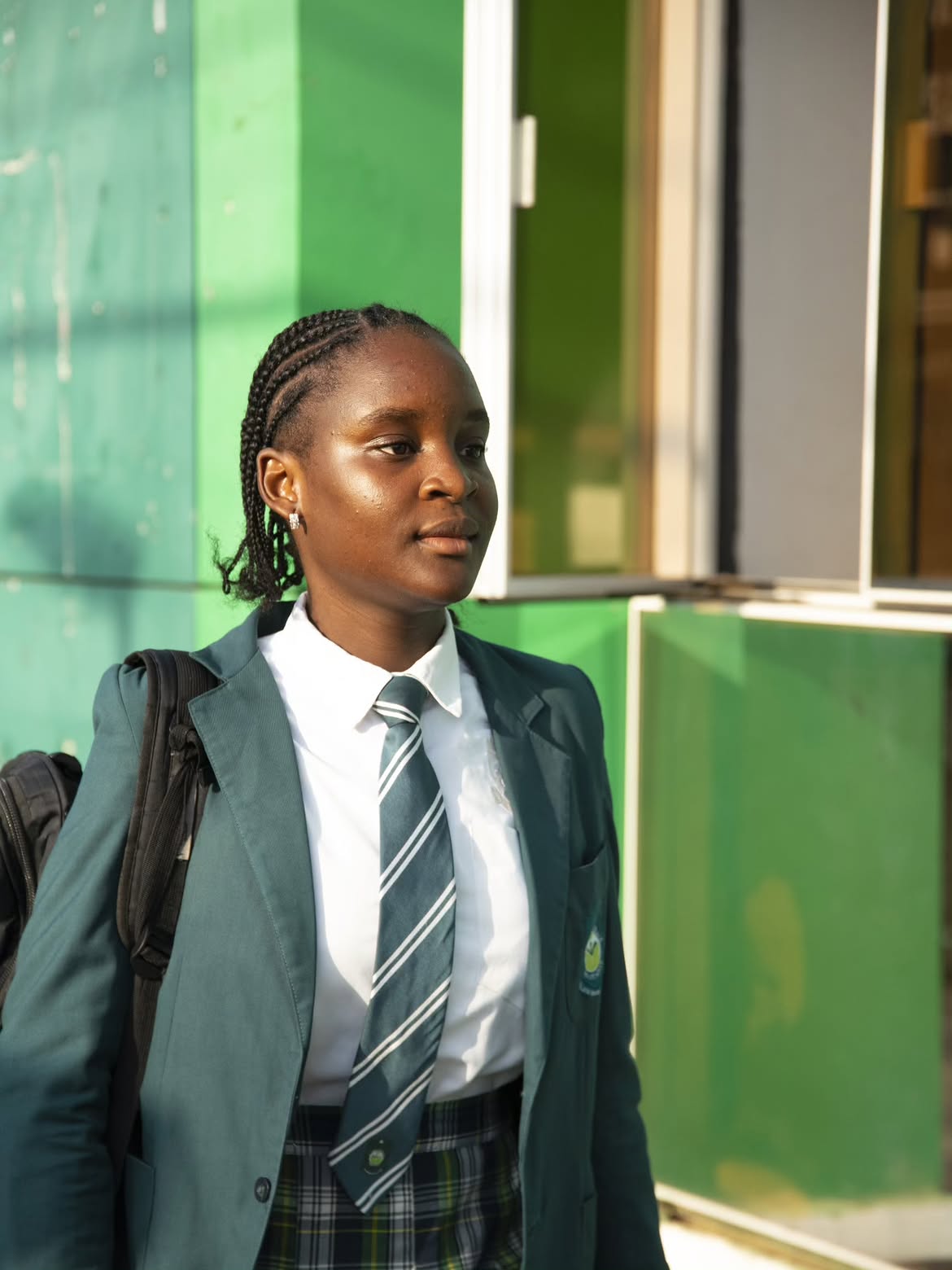 A New World Emerald Private School student ready for the school day
